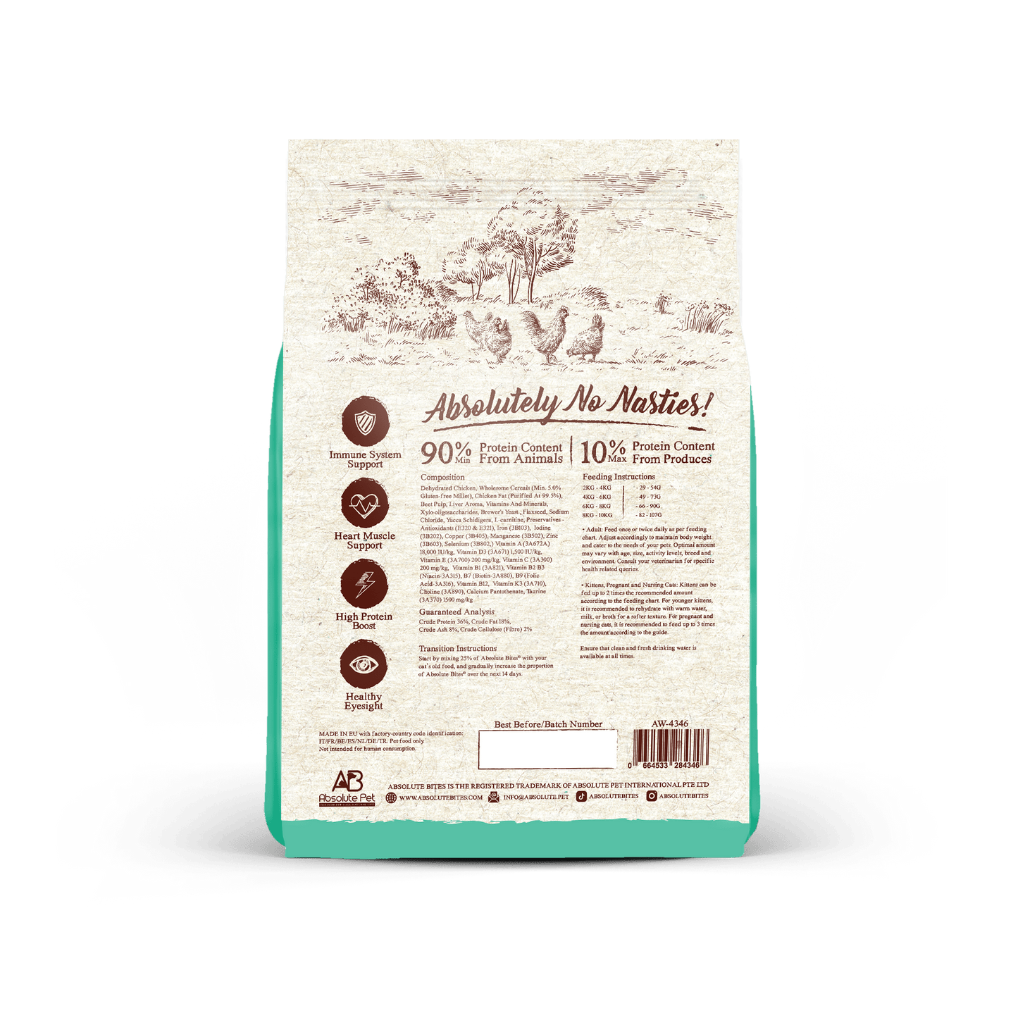 Absolute Bites Wild Age Dry Cat Food - Chicken (3.3lbs)