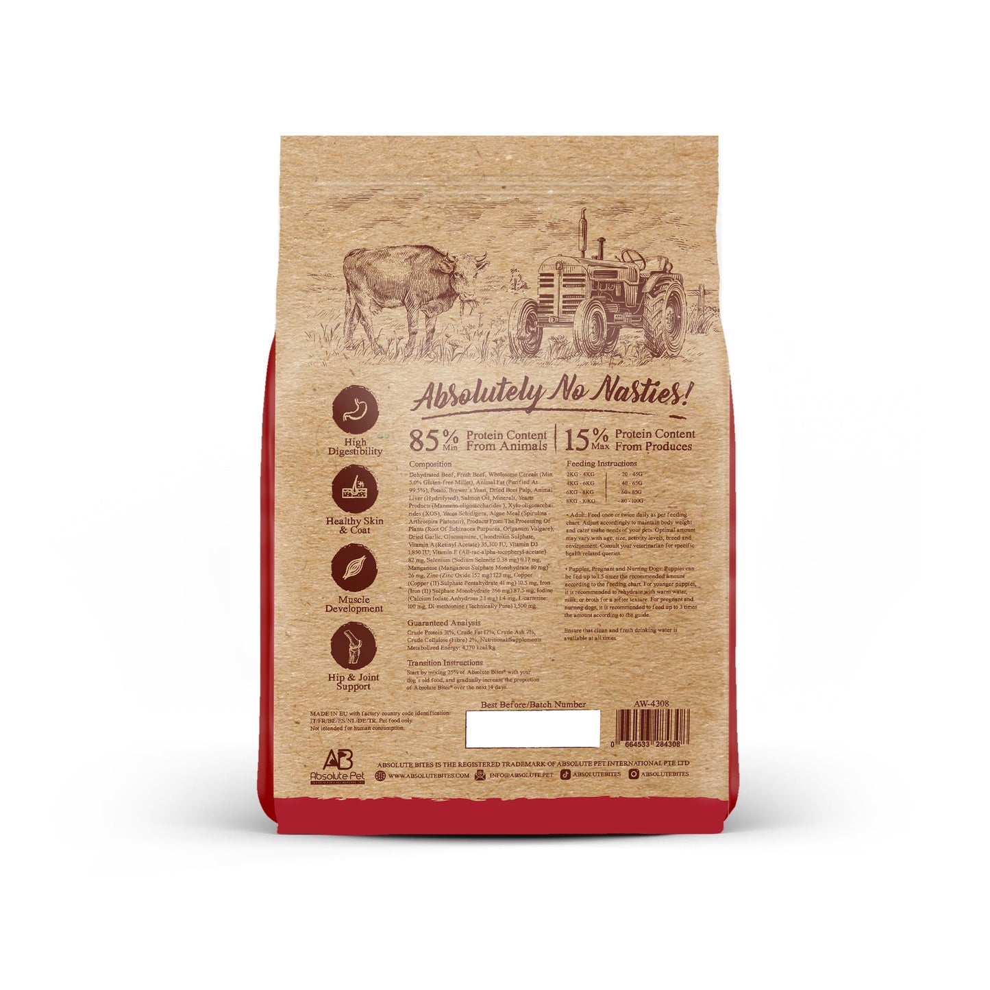 Absolute Bites Wild Age Dry Dog Food - Beef & Potato (3.3lbs)