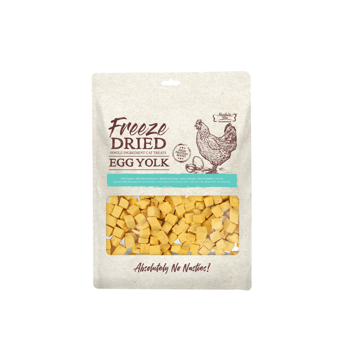 Absolute Bites Single Ingredient Freeze Dried Cat Treats - Egg Yolk (60g)