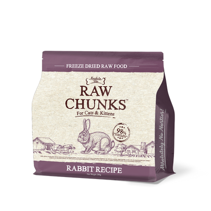 Absolute Bites Raw Chunks Freeze Dried Raw Food for Cats & Kittens | Rabbit Recipe