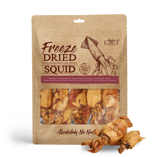 Absolute Bites Single Ingredient Freeze Dried Dog Treats - Squid (40g)