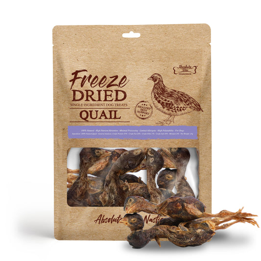 Absolute Bites Single Ingredient Freeze Dried Dog Treats - Quail (25g)