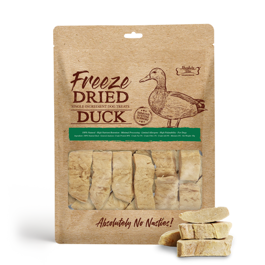 Absolute Bites Single Ingredient Freeze Dried Dog Treats - Duck (50g)