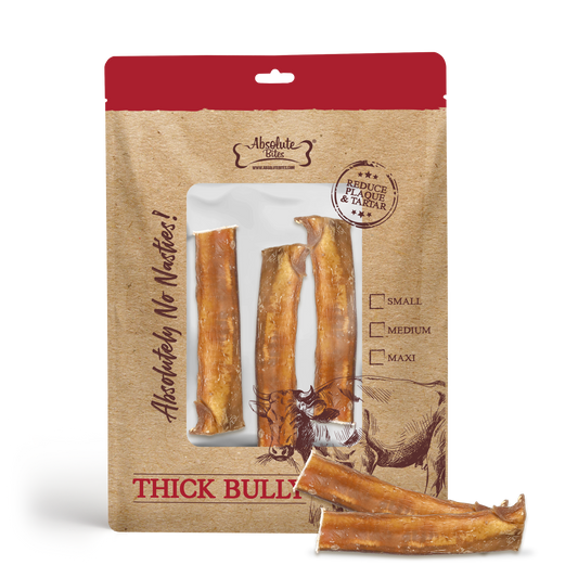 Absolute Bites Single Ingredient Dog Chew - Thick Bully Stick (Medium) | 3pcs