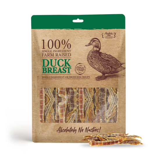 Absolute Bites Single Ingredient Air Dried Treats for Dogs - Duck Breast (110g)