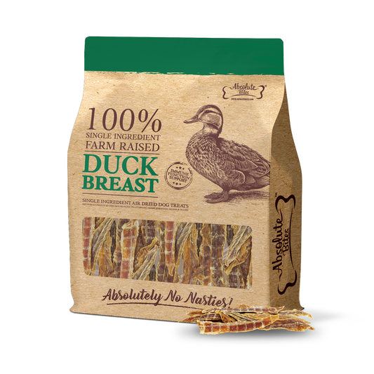 Absolute Bites Single Ingredient Air Dried Treats for Dogs - Duck Breast (350g)