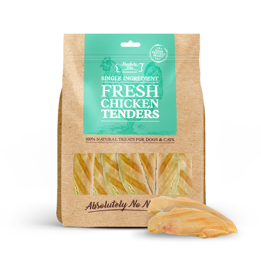 Absolute Bites Single Ingredient Fresh Cuts Treat for Cats & Dogs - Chicken Tenderloin (360g) | 12pcs