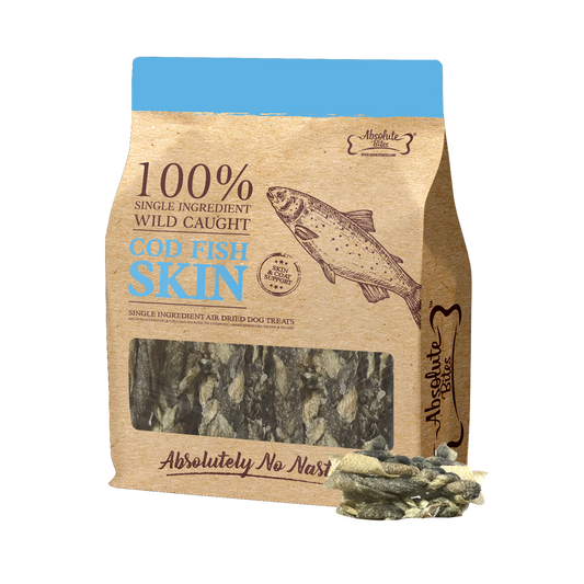 Absolute Bites Air Dried Cod Fish Platter, high-protein, natural treat made from premium cod.