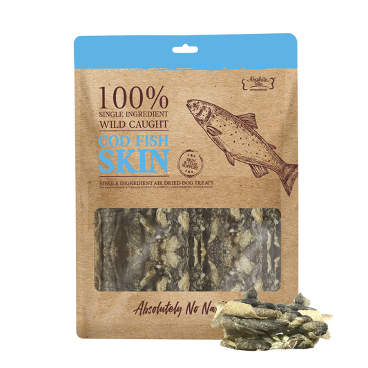 Absolute Bites Air Dried Cod Fish Platter, high-protein, natural treat made from premium cod.