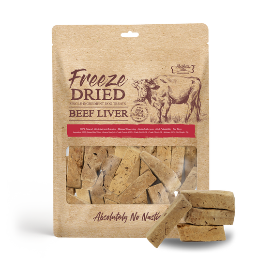 Absolute Bites Single Ingredient Freeze Dried Dog Treats - Beef Liver (70g)