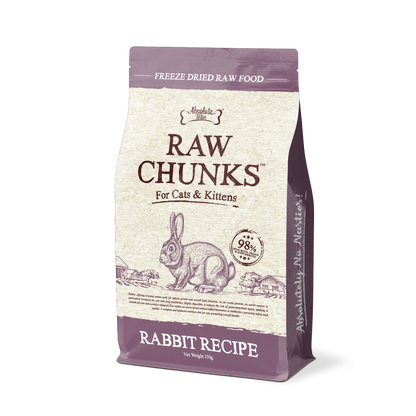 Absolute Bites Raw Chunks Freeze Dried Raw Food for Cats & Kittens | Rabbit Recipe