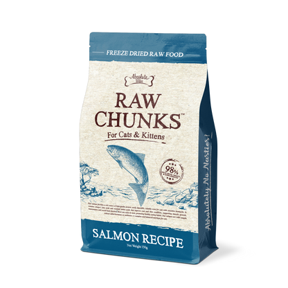 Absolute Bites Raw Chunks Freeze Dried Raw Food for Cats & Kittens | Salmon Recipe