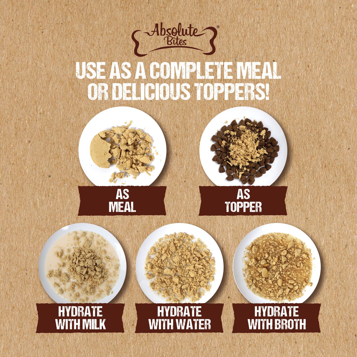 Absolute Bites Freeze-Dried Raw Lamb Patty for Dogs, high-protein treat made with premium raw lamb.