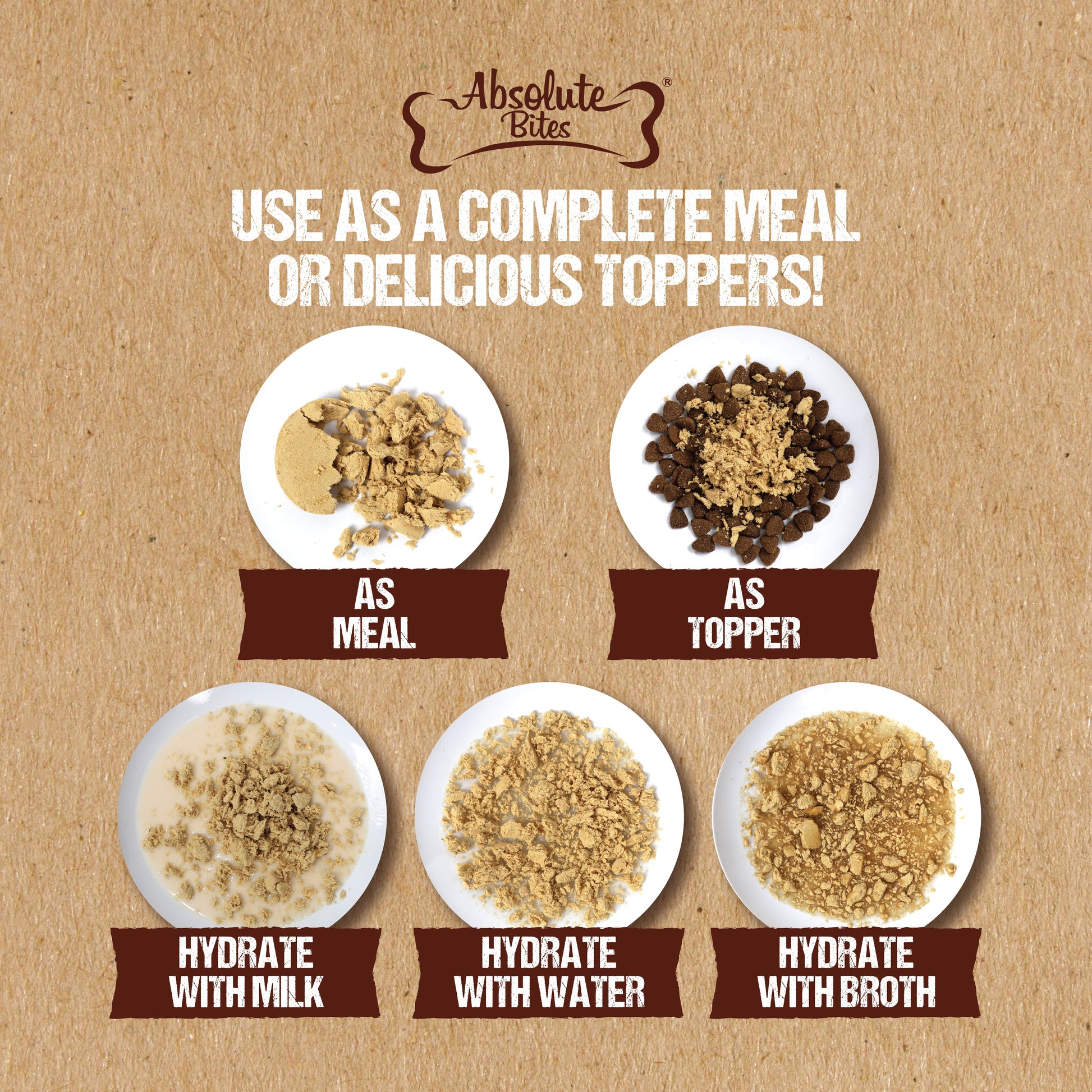 Absolute Bites Freeze-Dried Raw Lamb Patty for Dogs, high-protein treat made with premium raw lamb.