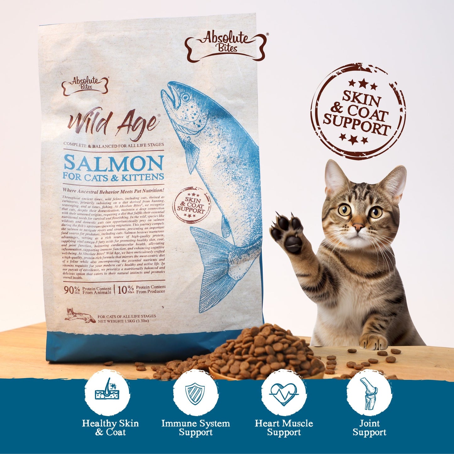 Absolute Bites Wild Age Dry Cat Food - Salmon (3.3lbs)