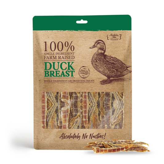 Absolute Bites Single Ingredient Air Dried Treats for Dogs - Duck Breast (110g)