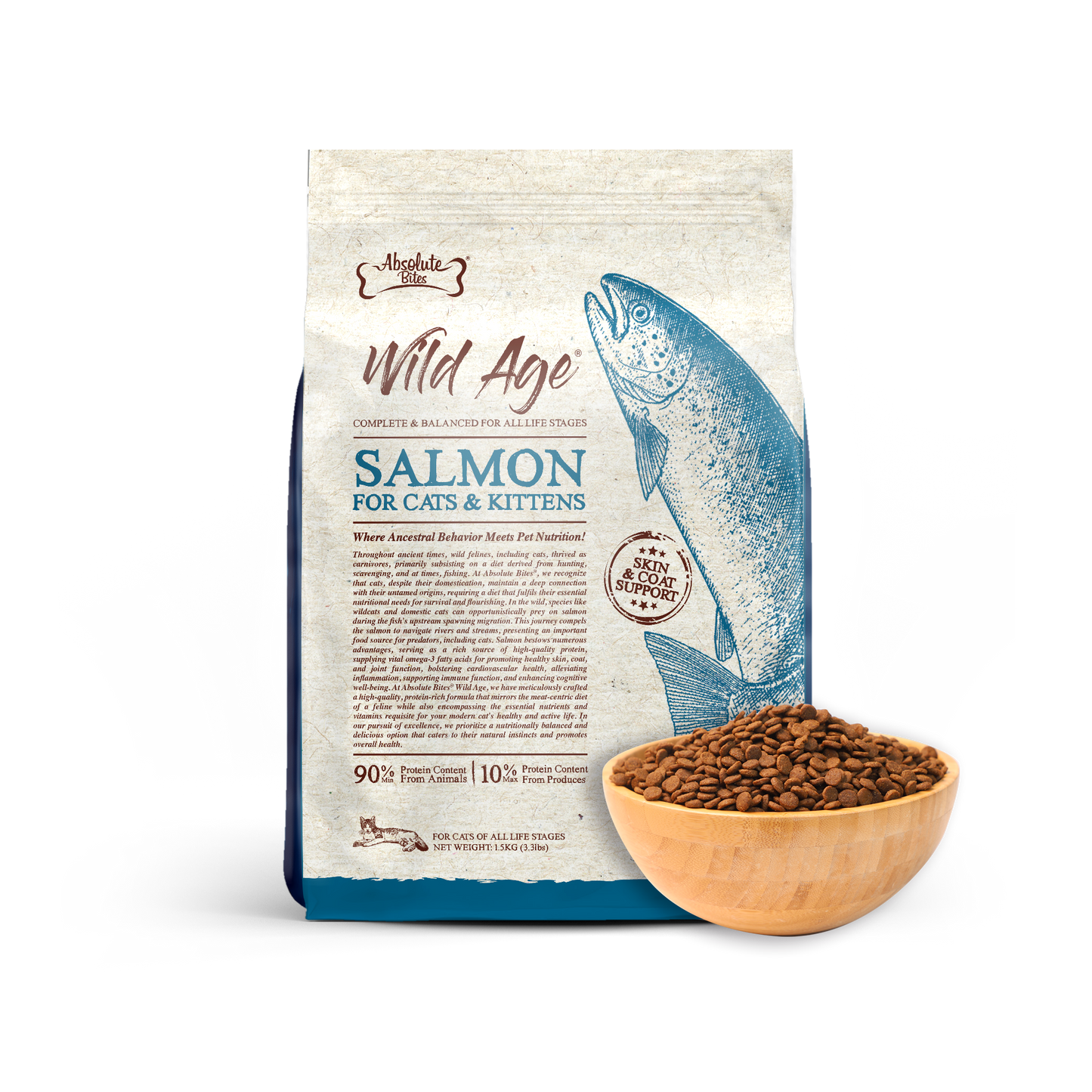 Absolute Bites Wild Age Dry Cat Food - Salmon