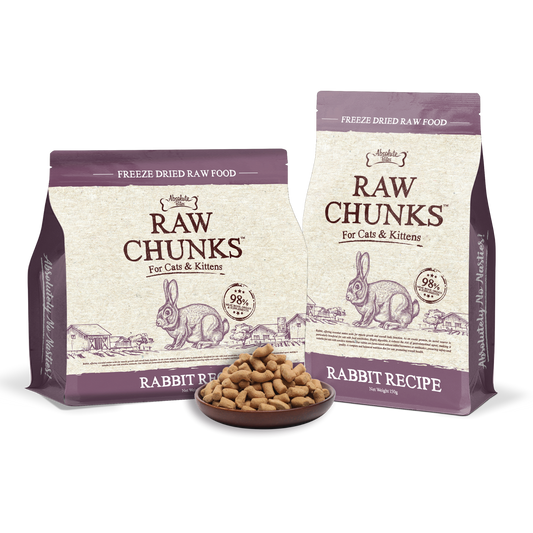 Absolute Bites Raw Chunks Freeze Dried Raw Food for Cats & Kittens | Rabbit Recipe