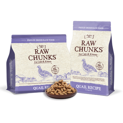Absolute Bites Raw Chunks Freeze Dried Raw Food for Cats & Kittens | Quail Recipe