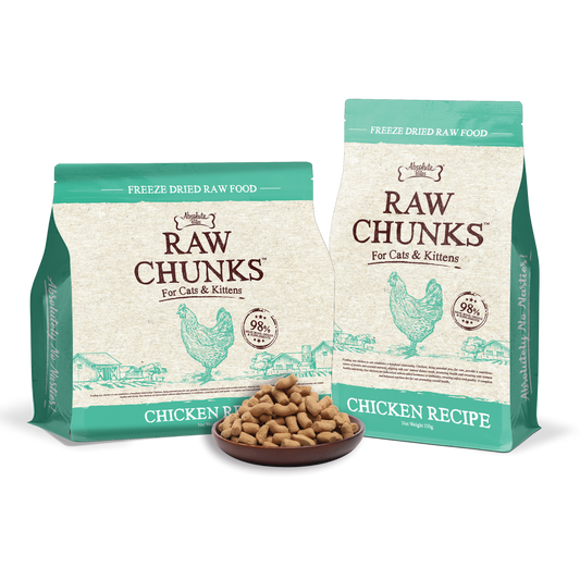 Absolute Bites Raw Chunks Freeze Dried Raw Food for Cats & Kittens | Chicken Recipe