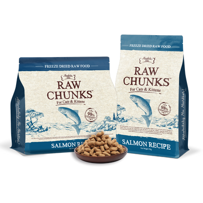 Absolute Bites Raw Chunks Freeze Dried Raw Food for Cats & Kittens | Salmon Recipe
