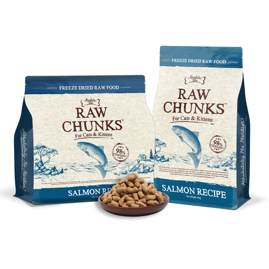 Absolute Bites Raw Chunks Freeze Dried Raw Food for Cats & Kittens | Salmon Recipe