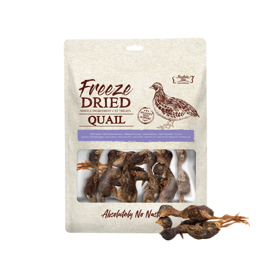 Absolute Bites Single Ingredient Freeze Dried Cat Treats - Quail (25g)