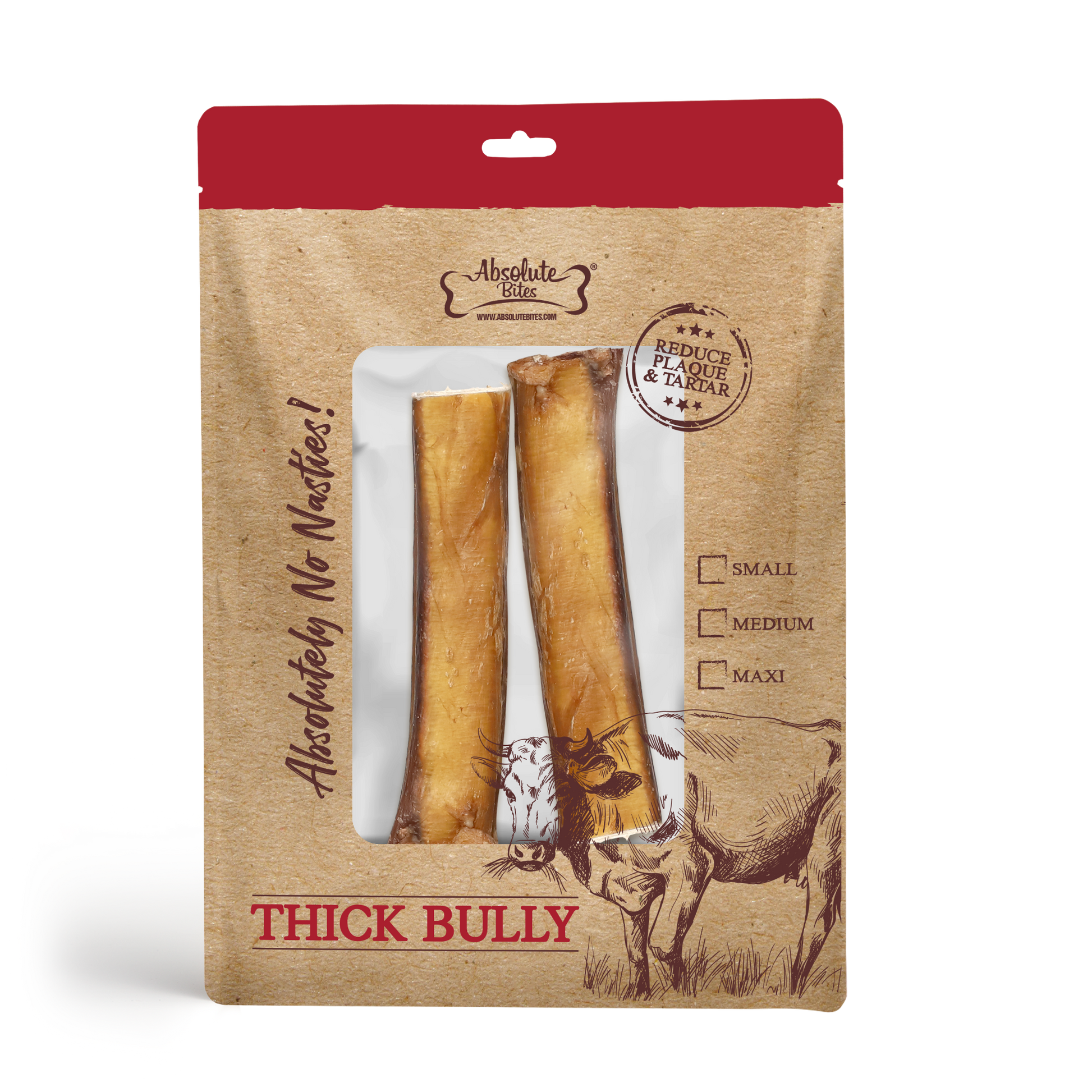 Absolute Bites Single Ingredient Dog Chew - Thick Bully Stick (Maxi) | 2pcs