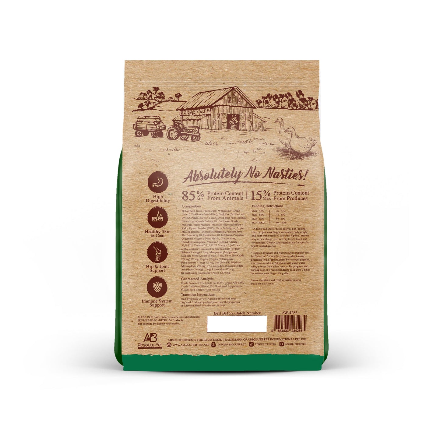 Absolute Bites Wild Age Dry Dog Food - Duck & Potato (3.3lbs)