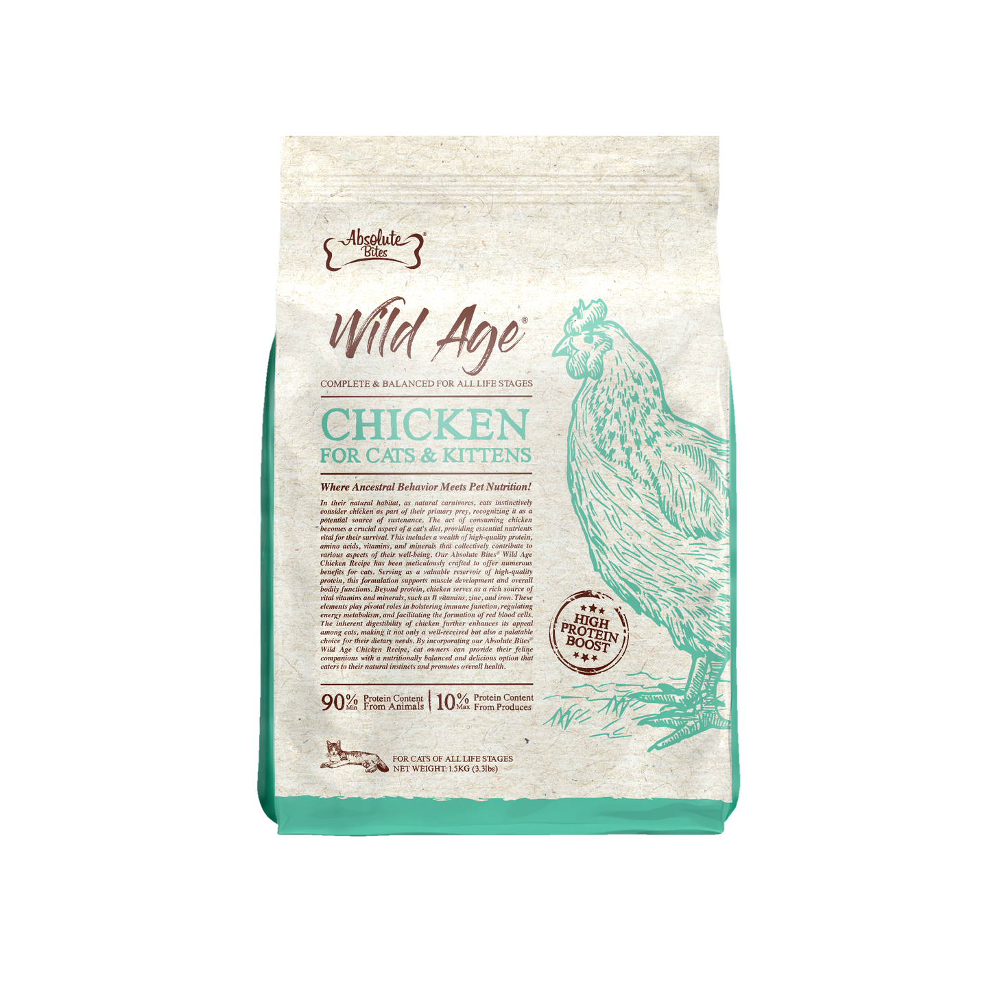 Absolute Bites Wild Age Dry Cat Food | Chicken
