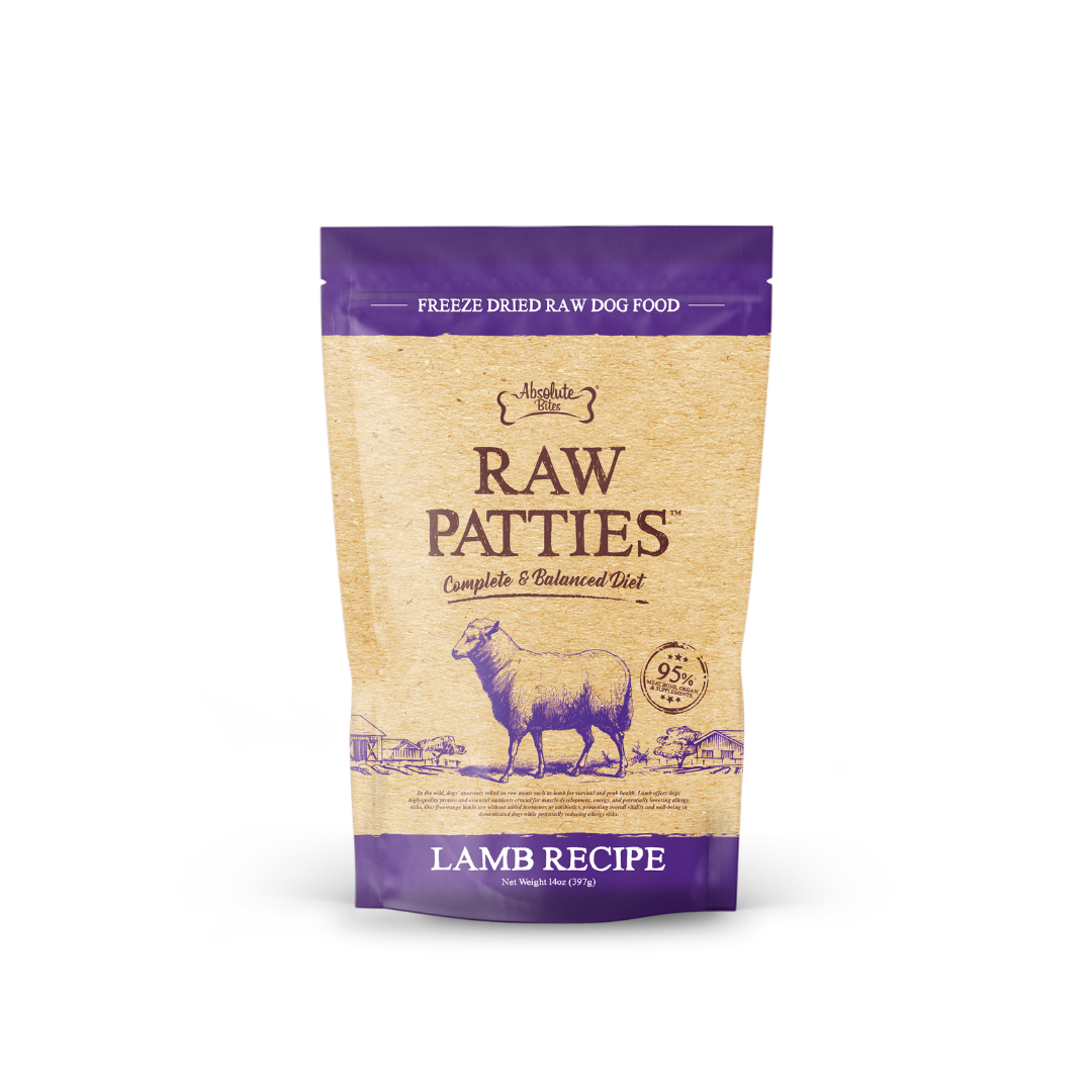 Absolute Bites Freeze Dried Raw Patties Dog Food - Lamb Recipe