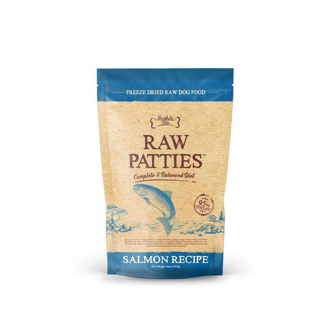 Absolute Bites Freeze Dried Raw Patties Dog Food - Salmon Recipe