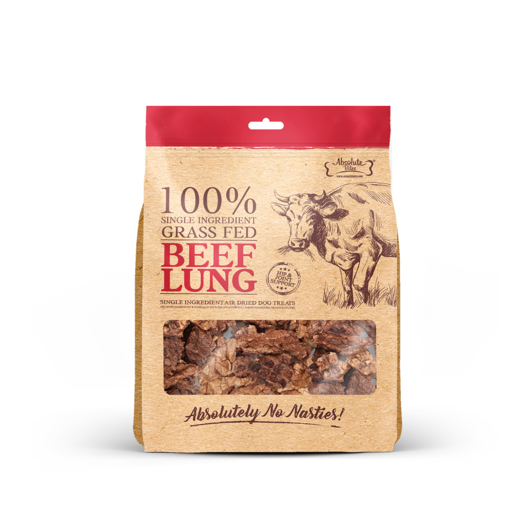 Absolute Bites Single Ingredient Air Dried Treats For Dogs - Beef Lung
