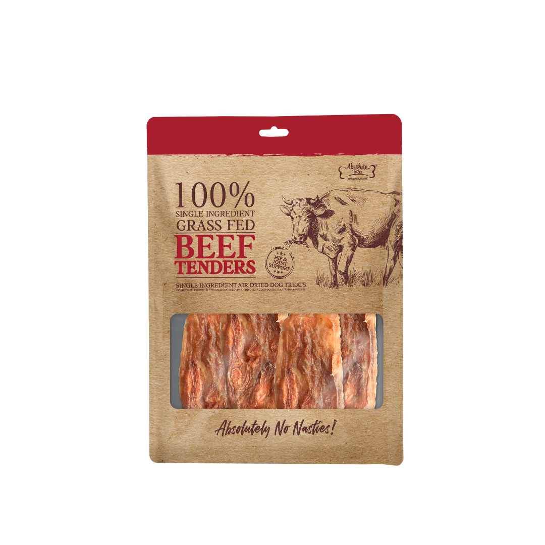 Absolute Bites Single Ingredient Air Dried Treats for Dogs - Beef Tenders