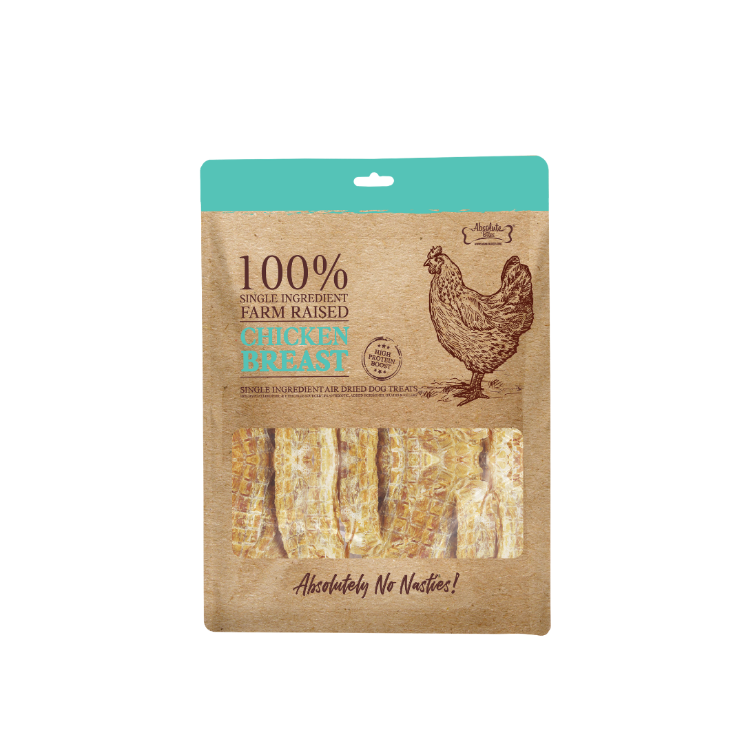 Absolute Bites Single Ingredient Air Dried Treats for Dogs & Cats - Chicken Breast