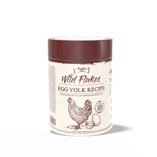 Absolute Bites Freeze Dried Wild Flakes Meat Flakes Toppers - Chicken Egg Yolk