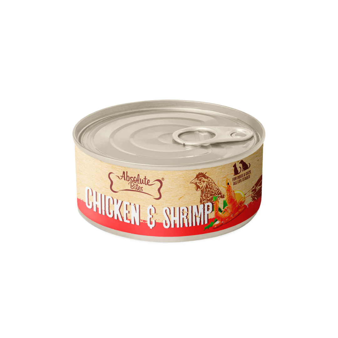 Absolute Bites Wet Canned Food - Chicken Shreds With Shrimp
