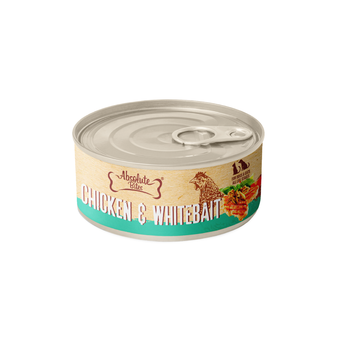 Absolute Bites Wet Canned Food - Chicken Shreds With Whitebait