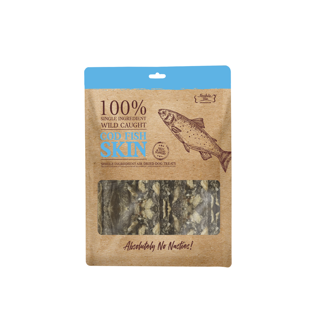 Absolute Bites Single Ingredient Air Dried Treats for Dogs - Cod Fish Platter