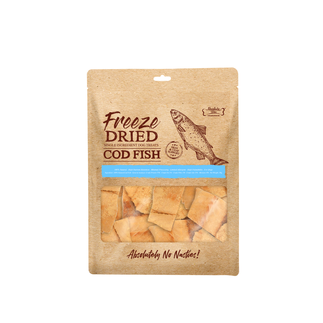 Absolute Bites Single Ingredient Freeze Dried Dogs Treats - Cod Fish