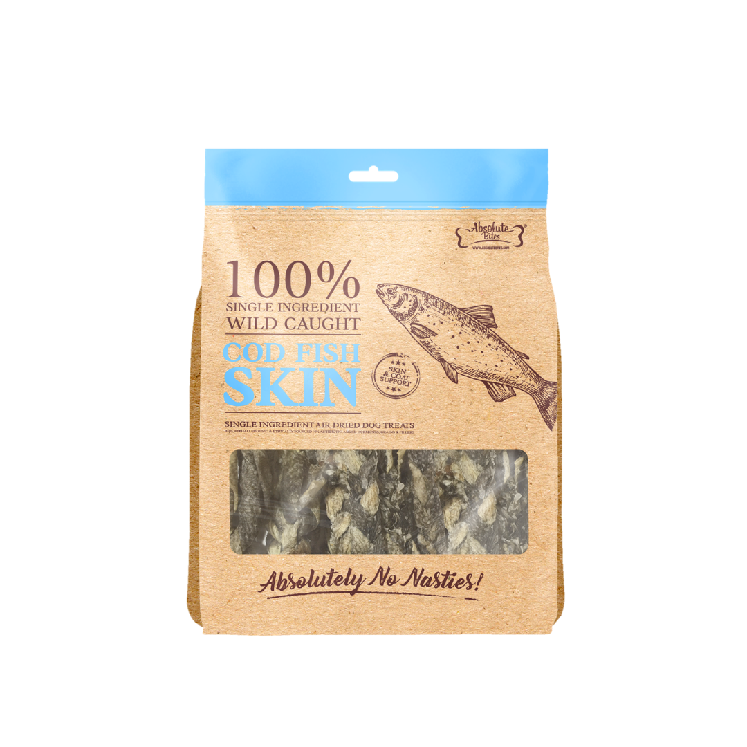 Absolute Bites Single Ingredient Air Dried Treats for Dogs - Cod Fish Platter