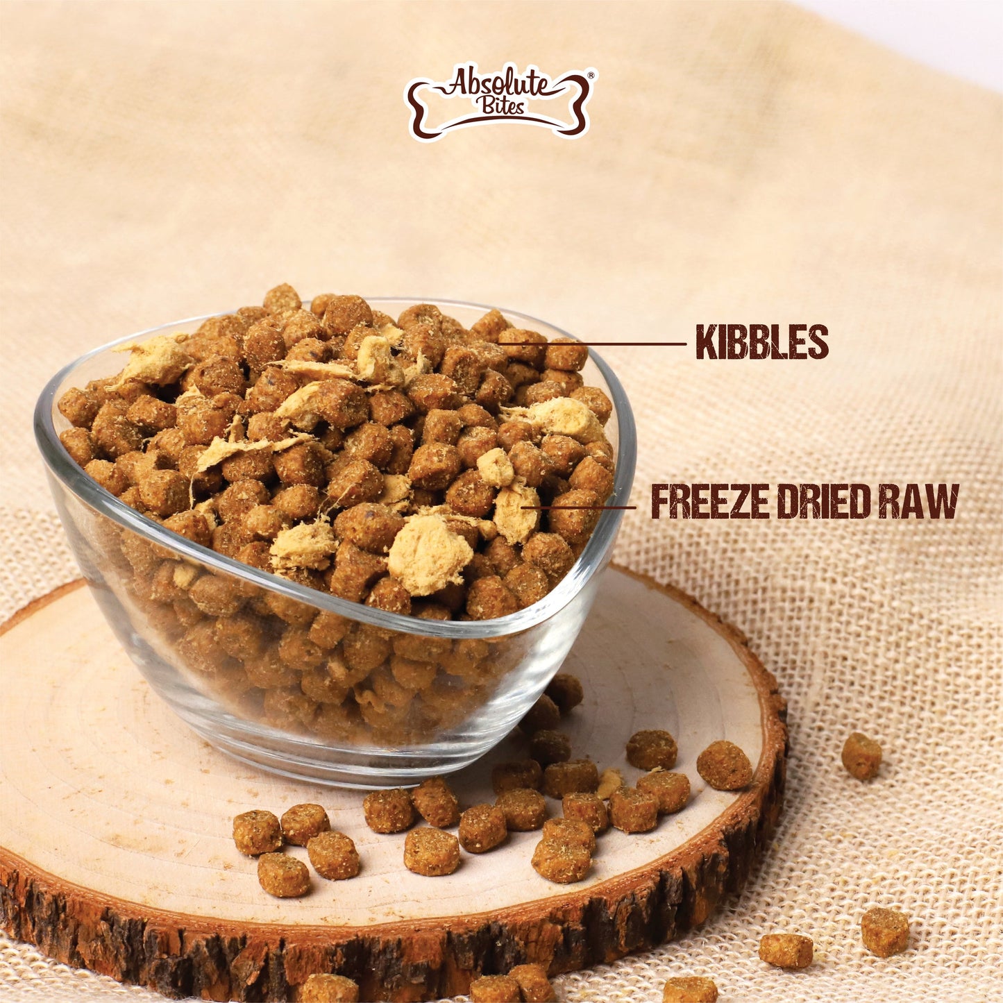 Absolute Bites Raw Craft Freeze-Dried Lamb Dog Food, high-protein, nutrient-rich meal made with premium lamb.