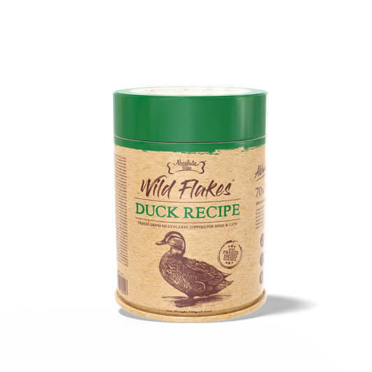 Absolute Bites Freeze Dried Wild Flakes Meat Flakes Toppers - Duck With Goat Milk