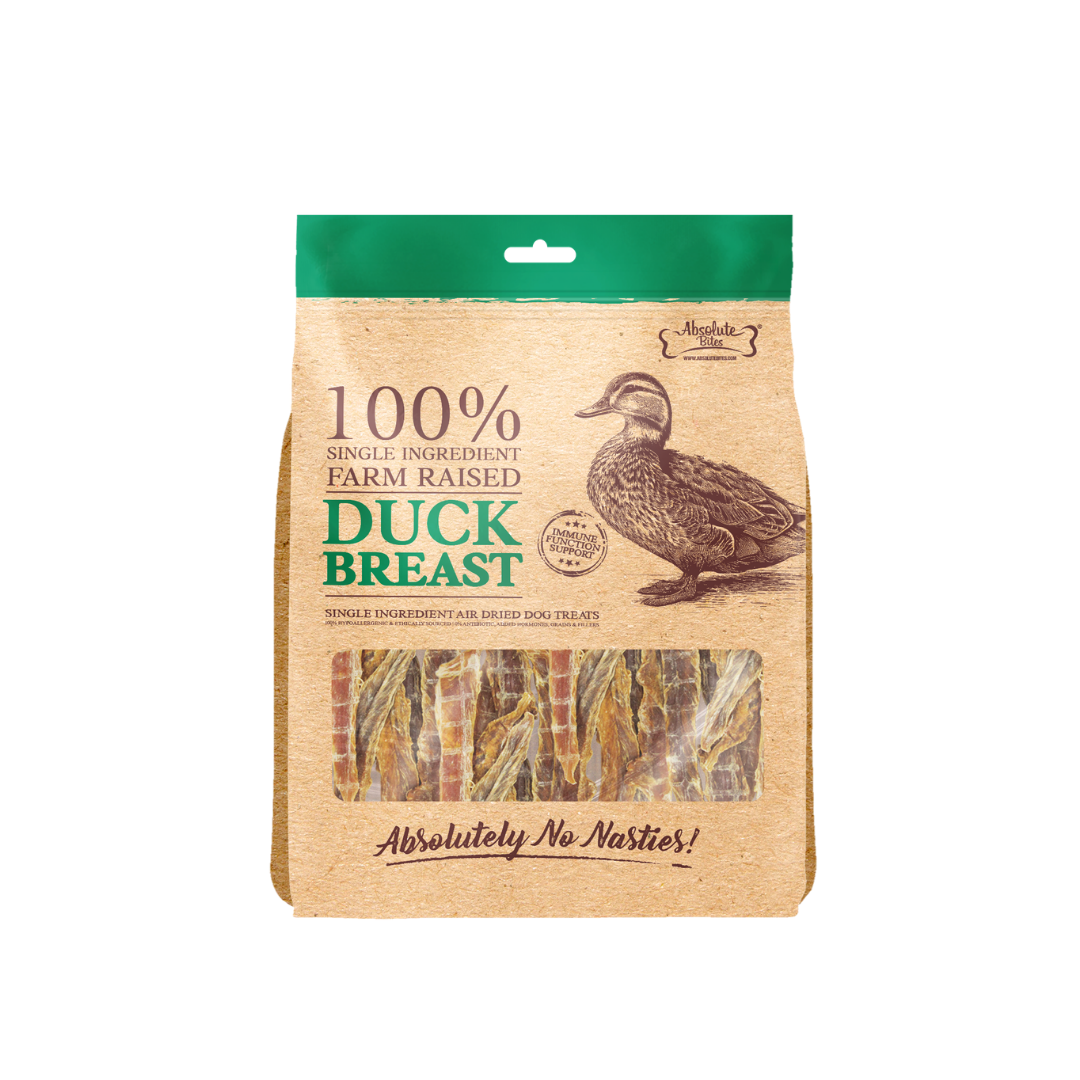 Absolute Bites Single Ingredient Air Dried Treats for Dogs - Duck Breast