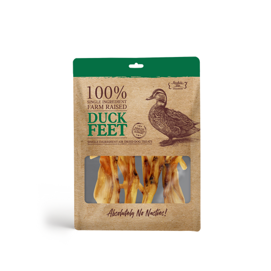 Absolute Bites Single Ingredient Air Dried Treats for Dogs - Farm Raised Duck Feet