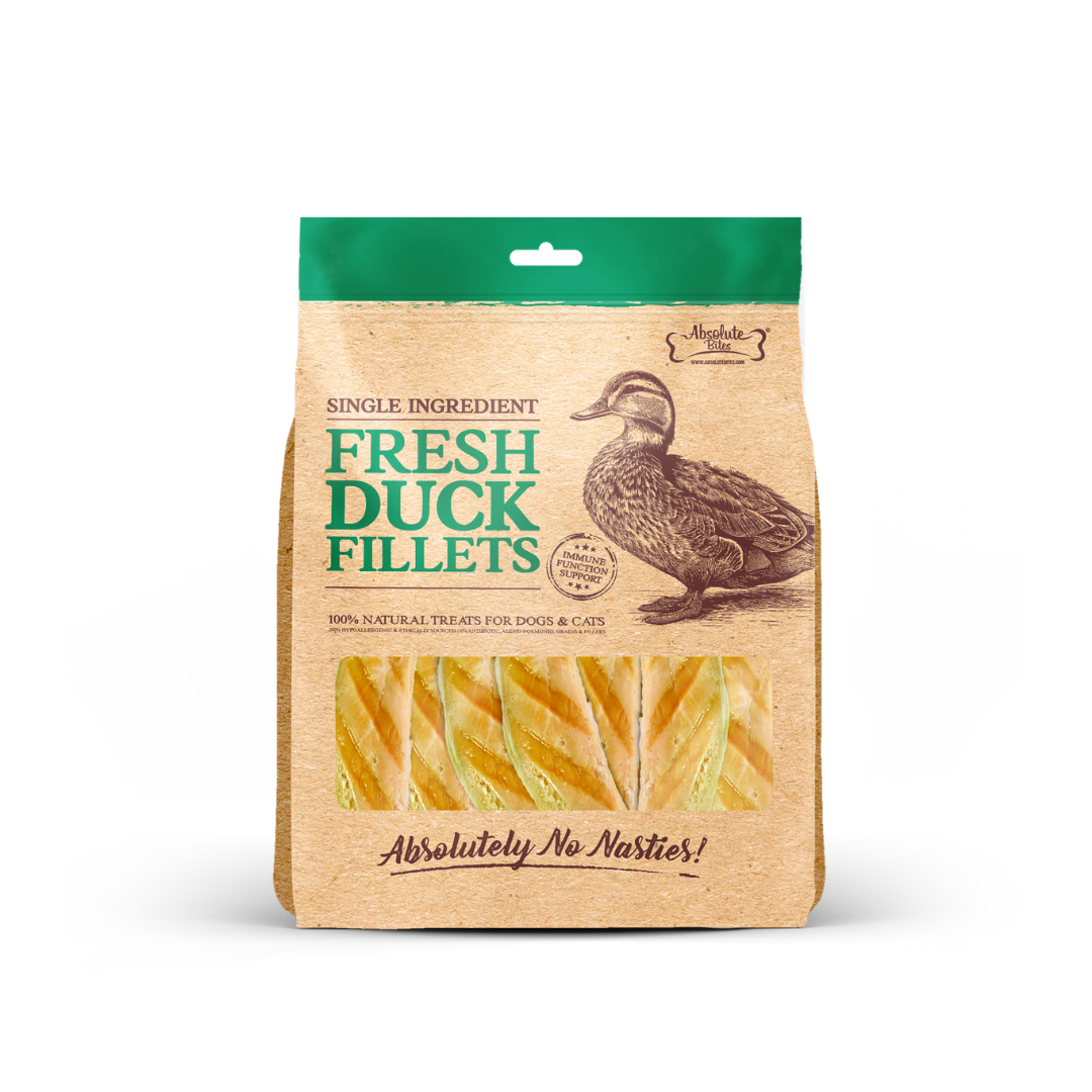 Absolute Bites Single Ingredient Fresh Cuts Treat for Cats & Dogs - Duck Fillet