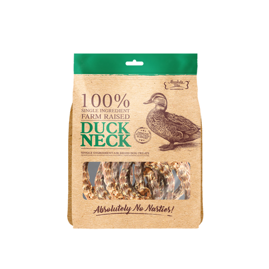 Absolute Bites Single Ingredient Air Dried Treats for Dogs - Duck Necks (300g)