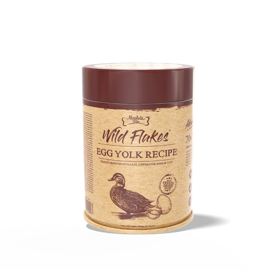 Absolute Bites Freeze Dried Wild Flakes Meat Flakes Toppers - Duck With Egg Yolk