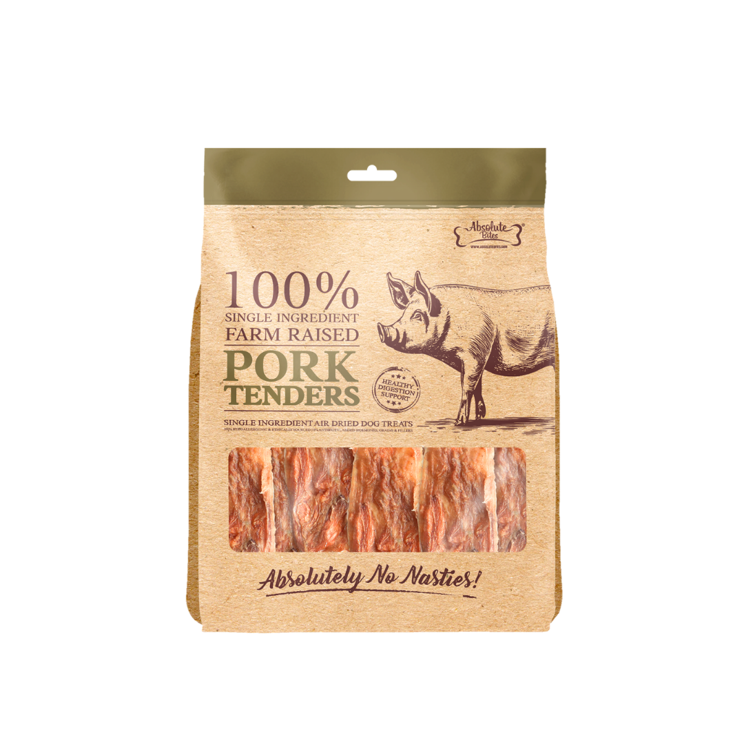 Absolute Bites Single Ingredient Air Dried Treats for Dogs - Pork Tenderloin