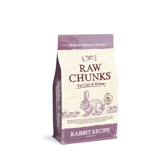 Absolute Bites Raw Chunks Freeze Dried Raw Food for Cats & Kittens | Rabbit Recipe